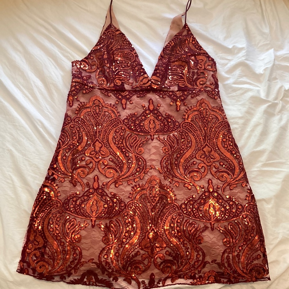 Free People Night Shimmers Mini Dress